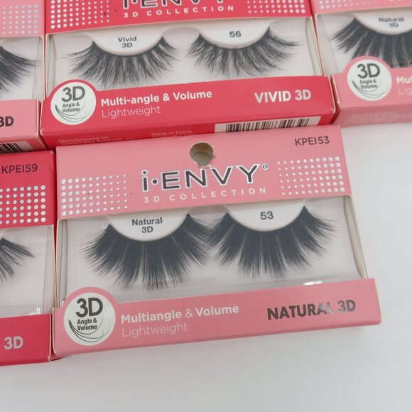Lot of 28 I Envy by KISS 3D Collection Strip Eyelashes Black NO Adhesive NEW - Picture 10 of 13